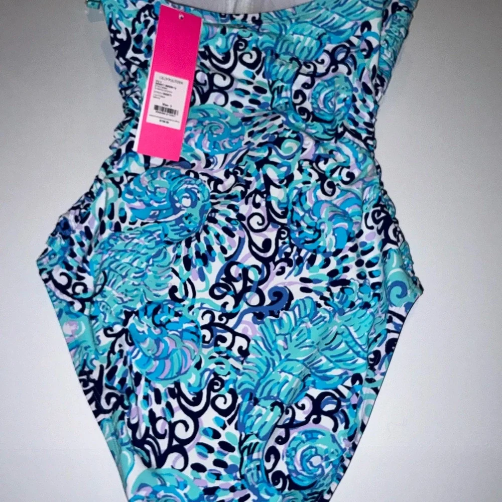 Lilly Pulitzer NWT Flamenco One Piece Swimsuit Light Aqua Spritz Size 0 - Picture 7 of 16